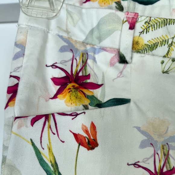 Zara girl floral print white pants. Girl size 11/12 - Picture 6 of 9